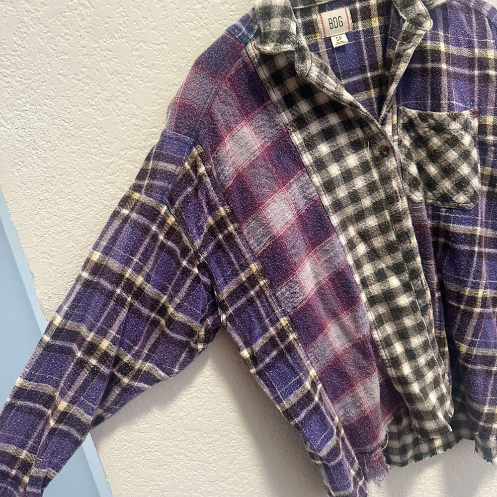 BDG Flannel Robbie Spliced Multi Purple - Picture 4 of 4